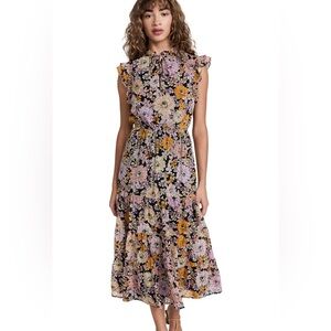 BB Dakota STEVE MADDEN Leigh Floral Chiffon Midi Dress size small